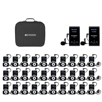 Retekess T130 Wireless Tour Guide System 2 Senders 30 Empfänger 60-Port Tasche