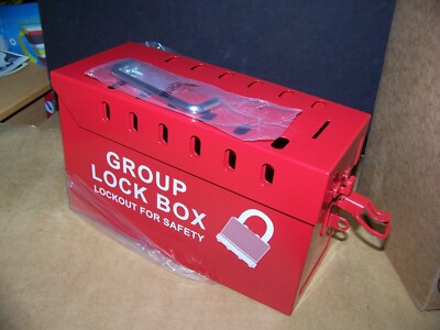 Lockout Safety 48lu40 Group Lockout Tagout Box, Portable, Steel, Red ...