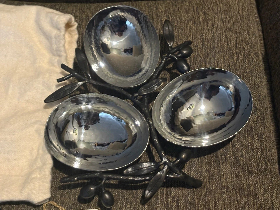 Plato para servir triple rama de olivo Michael Aram - Nueces bocadillos mentas de caramelo - ¡MIRA!! Foto 2 de 4