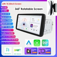 Rotatable 10.1'' Android 13 Touch Screen CarPlay Car Stereo Radio GPS WIFI 6+64G