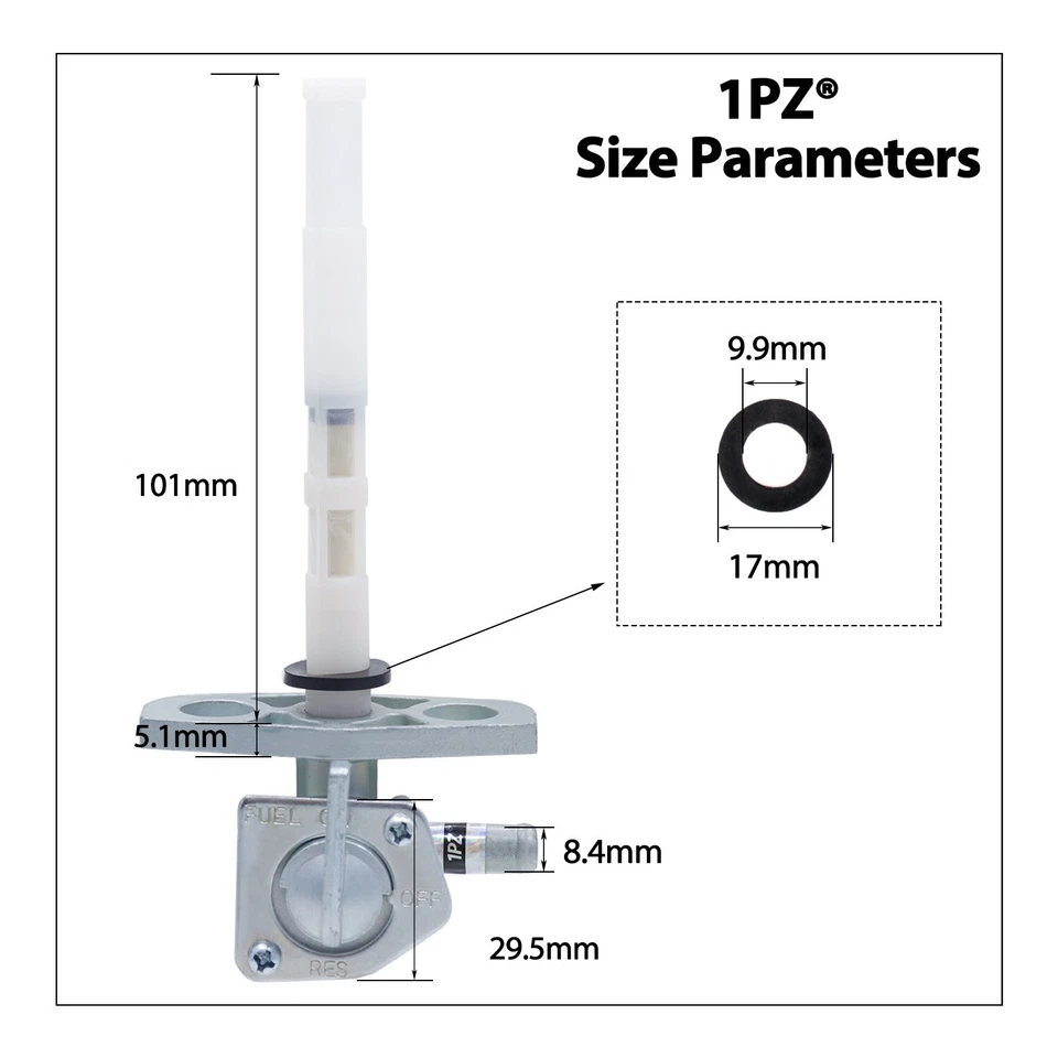 Interruptor de válvula Petcock del tanque de combustible de gasolina para Honda XR350R XR400R ATV 16950-KT0-831 Foto 4 de 4