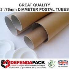 POSTAL TUBES QUALITY STRONG CARDBOARD & END CAPS 76MM A4 A3 A2 A1 A0 POSTAGE