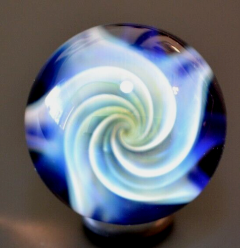 ETHAN LESCH GLASS MARBLE/1.325"-SHOOTING STAR-ICE BLUE,AQUA,TURQ.,ROYAL,LAVENDER - Picture 6 of 11