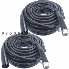 2pack 50' ft foot Shielded Balanced 3 pin XLR cable for powered active speakers