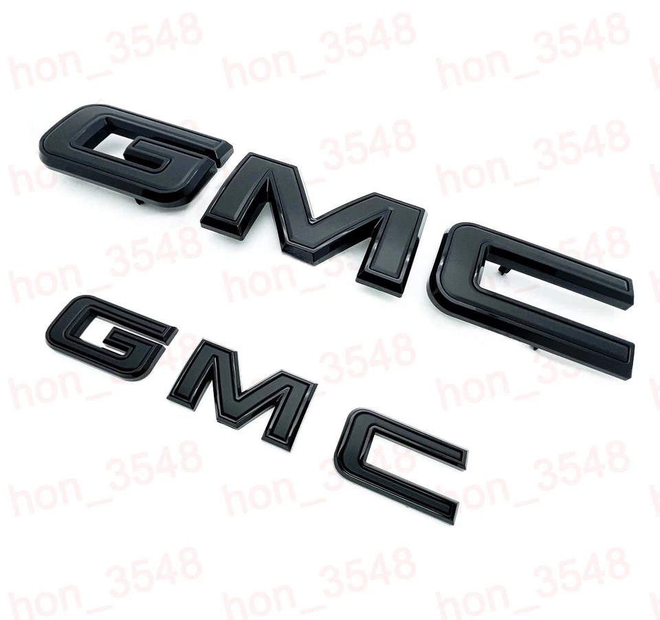 2021-2024 Solo GMC Yukon Yukon XL GM Kit emblema delantero y trasero todo negro 84729912 Foto 2 de 4