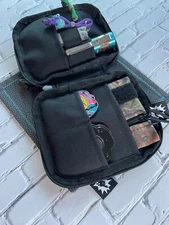 edc pocket organizer pouch, zipper tactical pouch, black with patch field