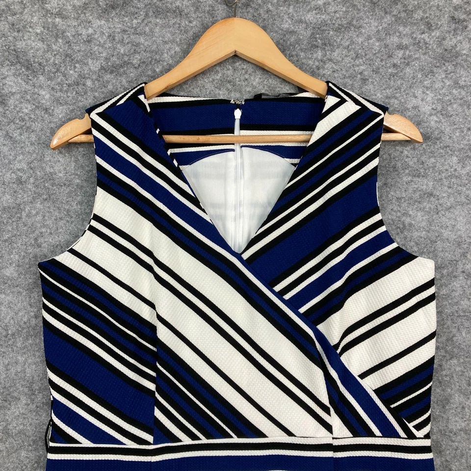 Vestido para mujer Van Heusen talla XL pequeño azul blanco a rayas sin mangas 13725 Foto 2 de 4