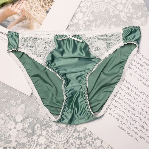 5 Pack Lot Vintage Women's Satin Panties Briefs Lingeries Sexy Lace Underwear - Picture 3 of 12