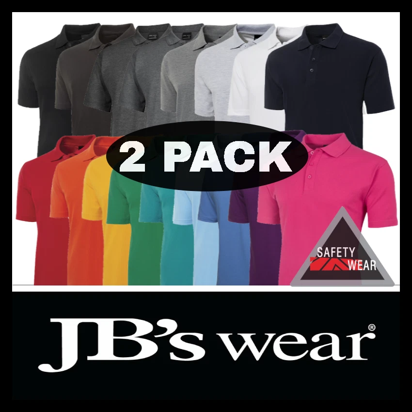 2 x JB's Wear 210 Plain Signature Polo Shirt 30 COLOURS SIZES S-5XL