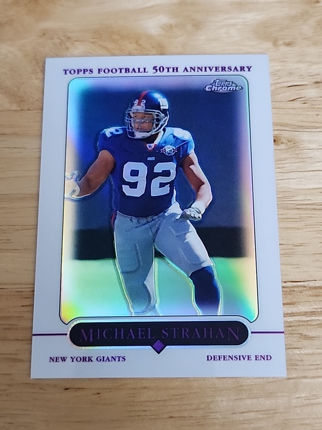 2005 Topps Chrome Refractor Michael Strahan #82 HOF $$$