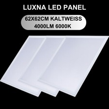 LUXNA 3er LED Panel Rasterleuchte Deckenleuchte Deckenlampe 62x62 kaltweiß Trafo