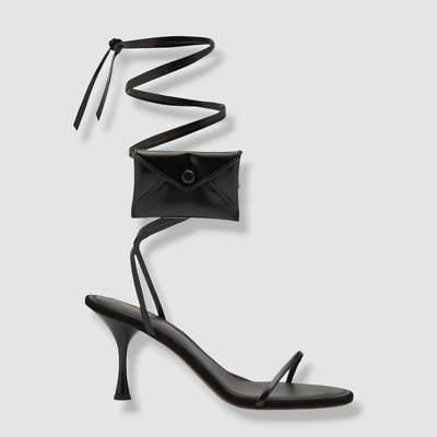 $675 Neous Women's Black Mintaka Wrap Leather Sandals Shoes Size 39