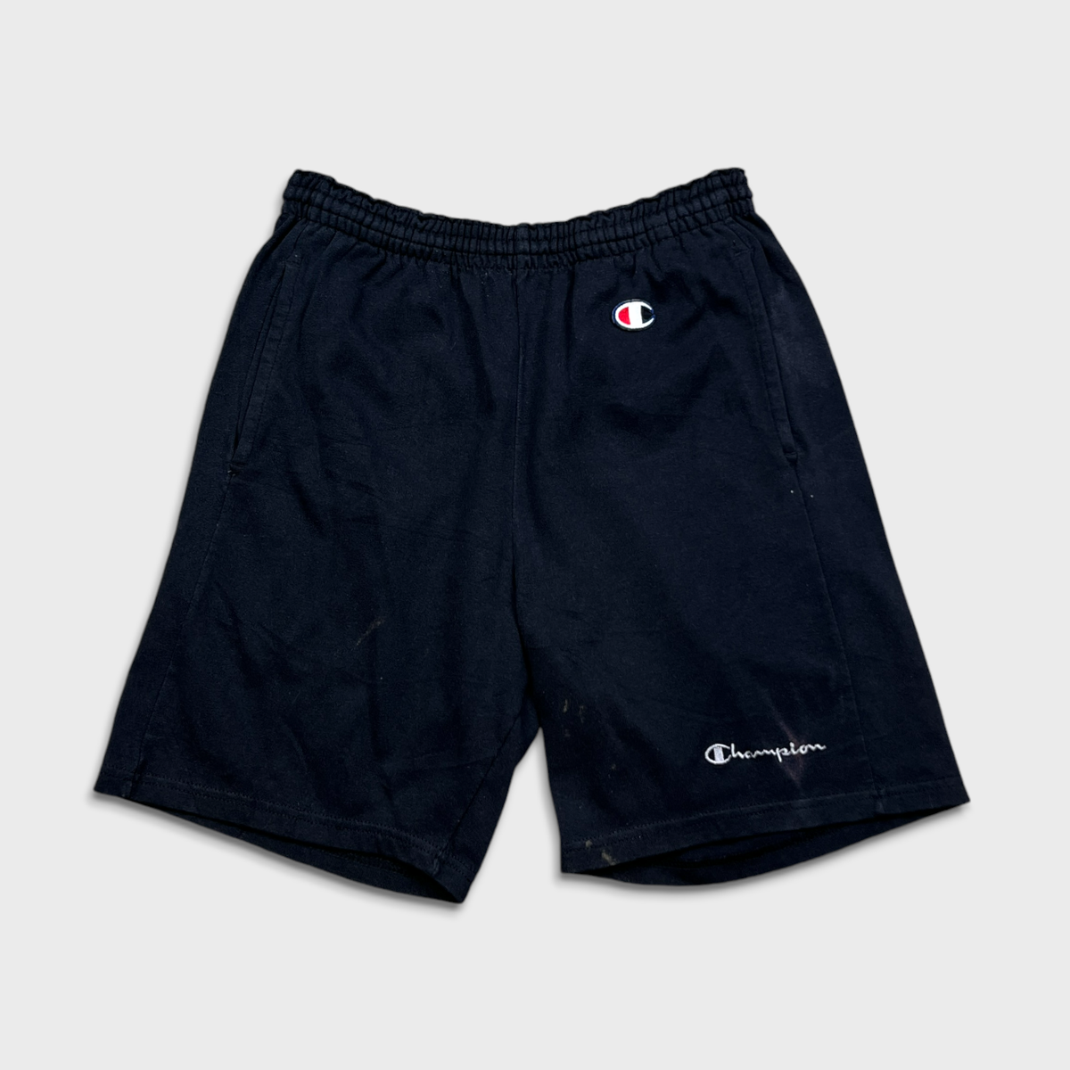 Vintage 90s Champion Shorts Mens Medium Black C Logo Pocketed