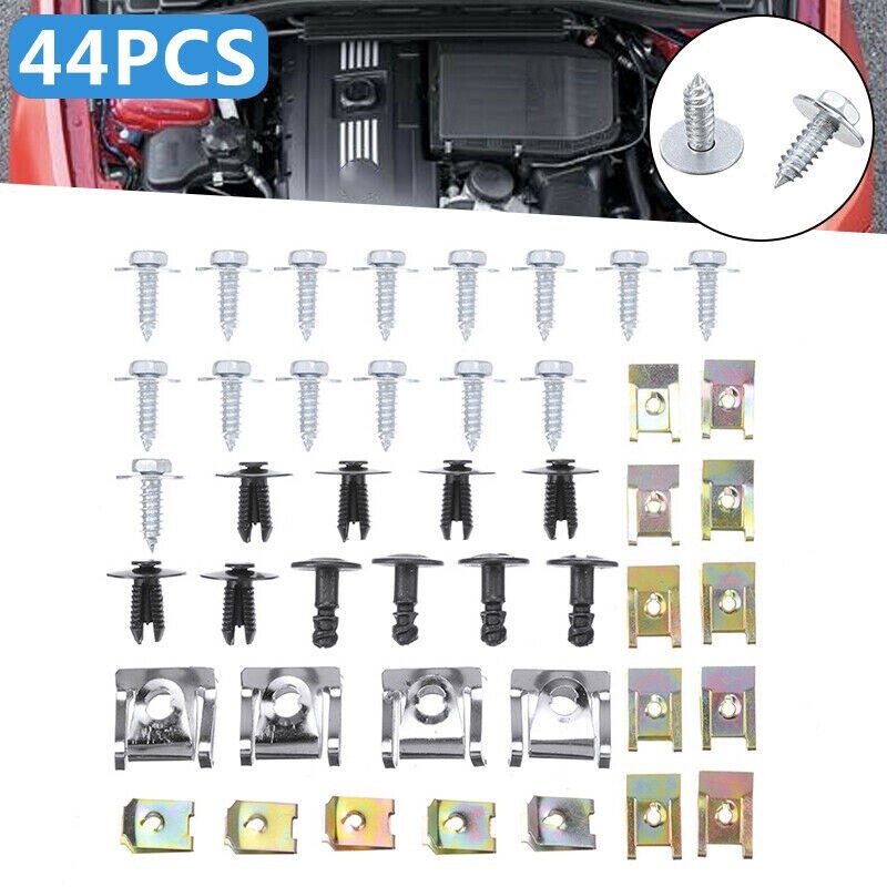 Heavy Duty Engine Under Cover Splash Guard Clips 44x Parts for BMW E46
