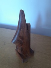 crafted wood glasses holder nose mouth stand