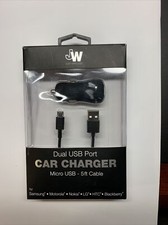 Just Wireless 5ft Dual Micro USB Port Car Charger Black 13003