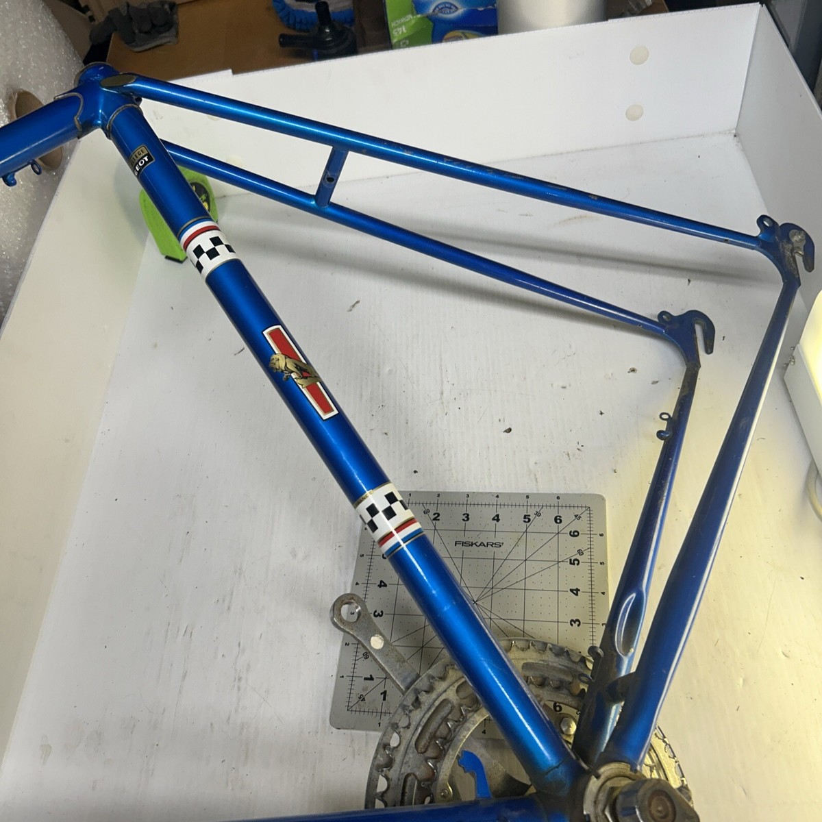 Cadre et fourche PEOGEOT vélo vintage 1970s France old