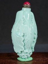 蓝色古董原始1940 年后中国风鼻烟壶| eBay