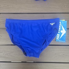 TYR The Finals Solid Royal Blue Swim Racer Briefs, Youth Boy Size 24, Blue NEW