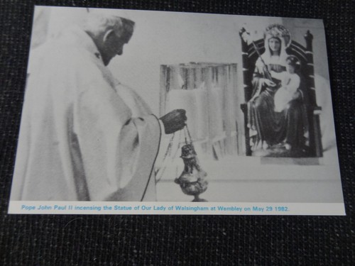Papst Johannes Paul II Walsingham Statue Wemley 1982 Postkarte London Sozialgeschichte -