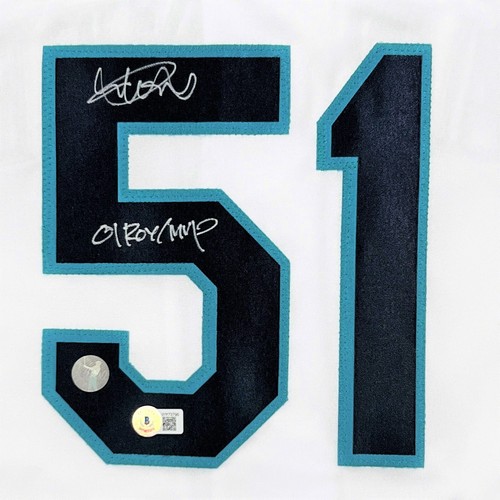 Ichiro Suzuki Seattle Mariners Signed 01 Roy/MVP Insc Majestic White Jersey BAS - Picture 2 of 3