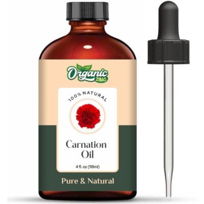 Organic Zing Carnation Essential Oil - 100% Pure and Natural for Diffuser 118ml,