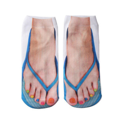 Foot Socks 3D Pattern Manicure Print Sock Hosiery Boat Socks Running Socks Gifts