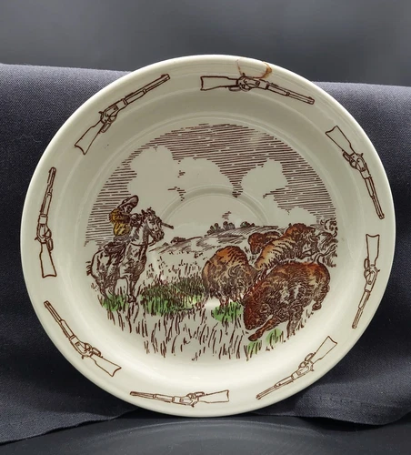Saucer Vernon Kilns Winchester 73 Frontier Days Hand Painted c. 1950 - 1954 READ