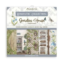 Stamperia Romantic GARDEN HOUSE 8x8 Paper Pad 10 Double Sided Sheets SBBS54
