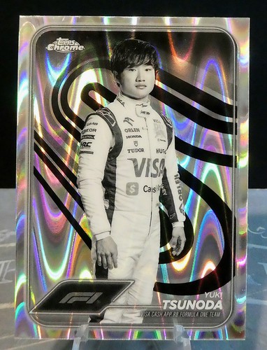 2024 Topps Chrome Formula 1 - F1 Drivers Yuki Tsunoda #17 Black & White RayWave
