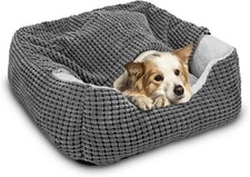 GASUR Dog Beds for Large Medium Small L 30"x 24"x 9" , Grey