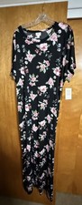 LuLaRoe Maria Maxi Dress Womens 3xl Black Floral Long NWT Simply Comfortable