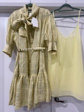 Zimmermann Linen Cotton Mini Dress With Slip Size 3 Brand New With Tags 