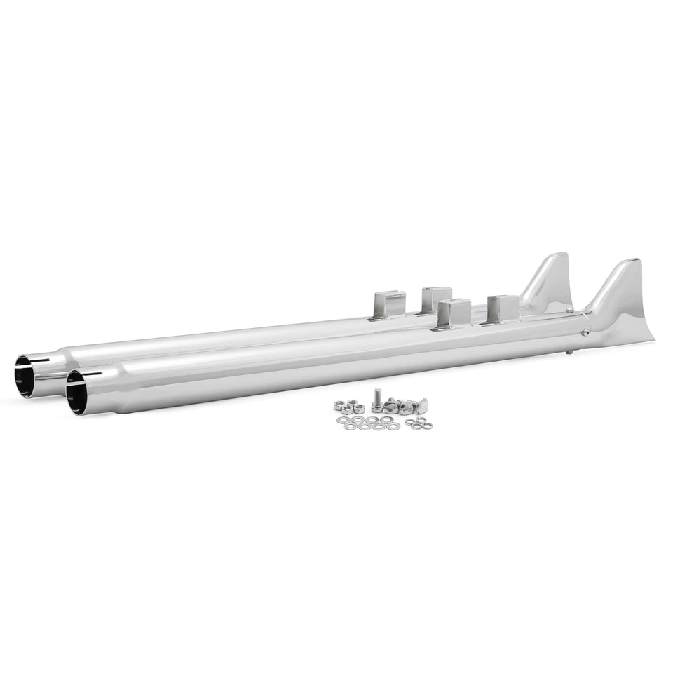 36" Fishtail Exhaust Pipes Mufflers for Harley Touring Bagger 95-16 Road King - Imagem 4 de 4
