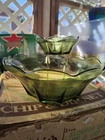 Vintage Anchor Hocking Swedish Modern Avocado Green Chip & Dip Set With Box