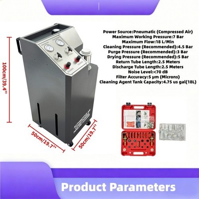 Pneumatic Automotive Air Conditioning Pipeline Cleaner 7Bar A/C Cleaning Machine