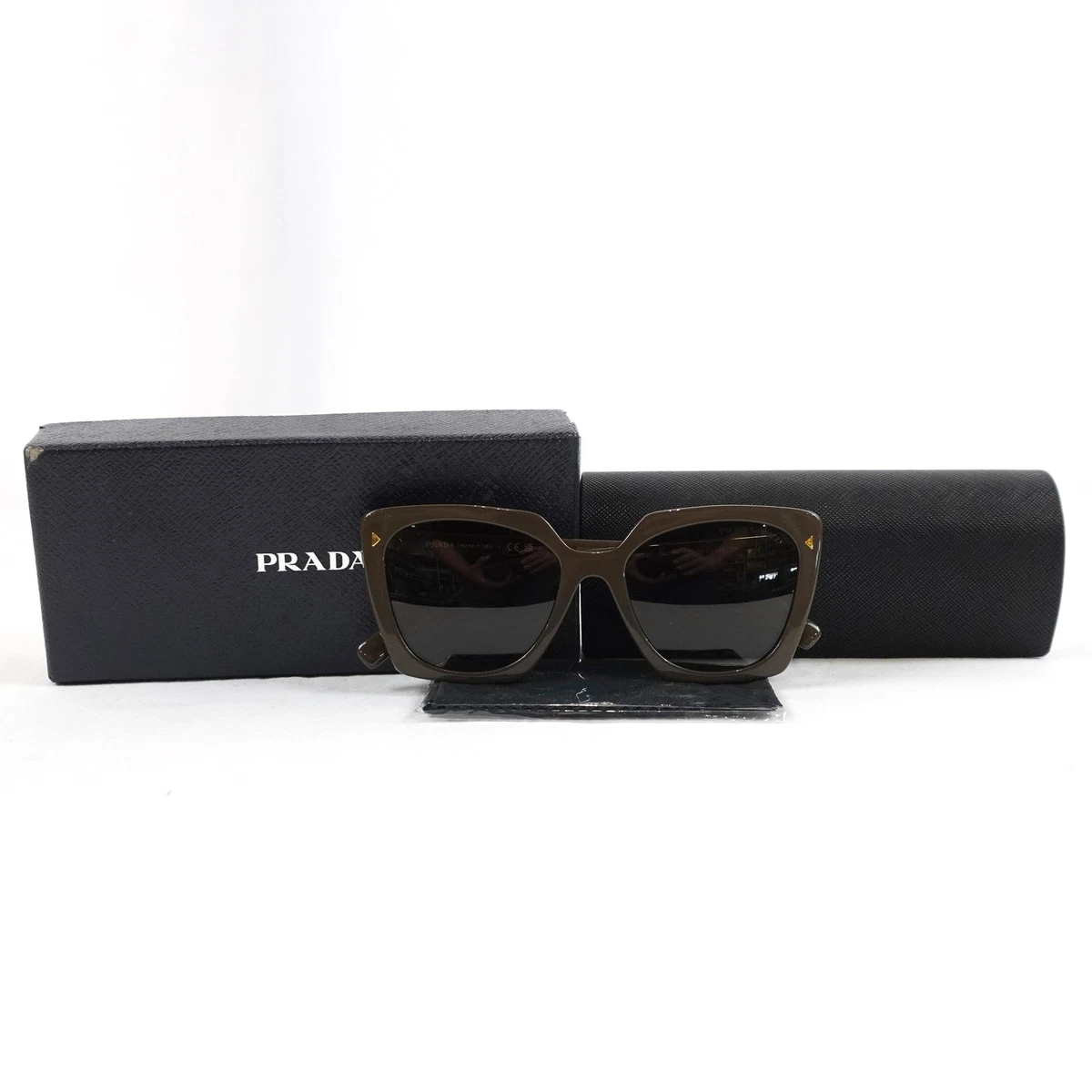 Prada SPR23Z Square Polarized Sunglasses With Brown Frames  display picture 3