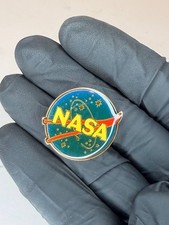 Vintage NASA Logo Lapel Pin Gold Tone Metal S...