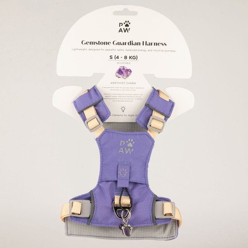 PAW - S (4-8Kg) Dog Step-in Guardian Harness with Reflective Mesh - Lavender - A