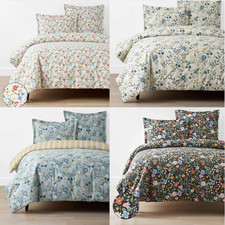 NEW Rifle Paper Co. Strawberry Fields Classic Cool Cotton Percale Duvet Cover