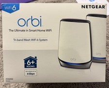 NETGEAR Orbi RBK852 AX6000 Tri-Band Wi-Fi 6 Mesh System 2-Pack RBR850 RBS850