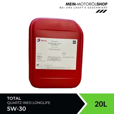 Total Quartz Ineo Longlife 5W-30 API SP ACEA C3 VW MB 229.51 Motoröl 20 Liter