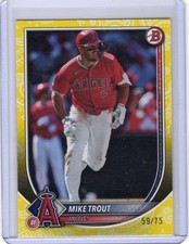59/75 Mike Trout 2025 Bowman Paper Yellow Pattern # 1 Los Angeles Angels