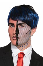 Comic Book Pop Art Face Tattoo Costume Accessory