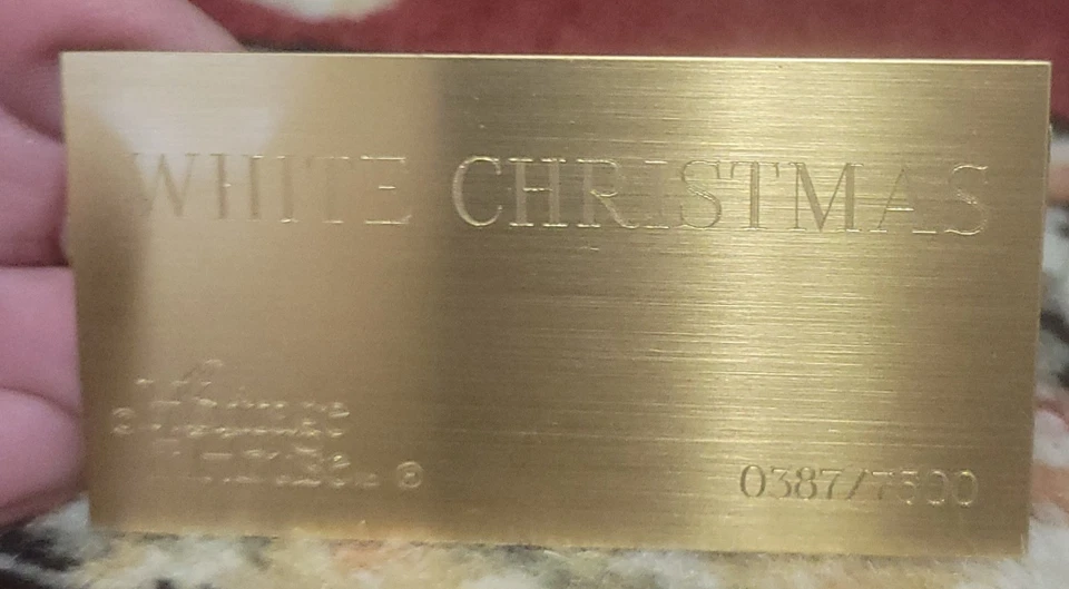 Caja de música de madera vintage Reuge reproduce incrustaciones decorativas blancas de Navidad 0387/7500 Foto 4 de 4