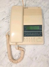 Vtg 1992 AT T Corded Desk Phone CRT 330 Digital Clock Alarm AM FM Radio WORKS 