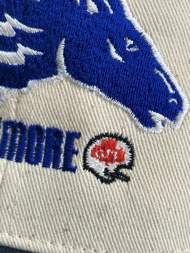 Vintage Baltimore Stallions Hat Cap Snap Back Mens Blue Cream CFL Football 90s - Image 3 of 4