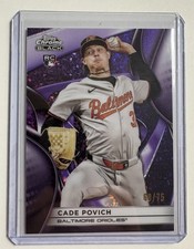 2025 Topps Chrome Black - Cade Povich Purple Mini Diamond Refractor 60/75 (RC)