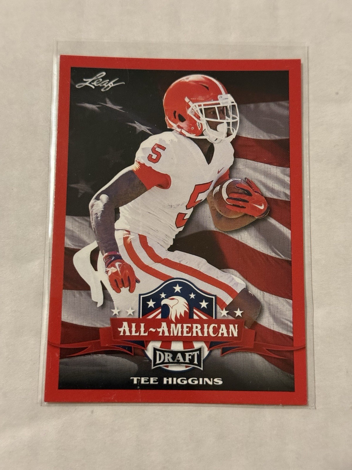 2020 Leaf Draft - All-American Tee Higgins #69 Red (RC) Rookie Bengals