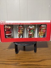 Coca-Cola Christmas Santa Glassware Set of 4 16oz Holiday Glasses Original Box